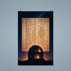 The Wow signal radio printout over glowing observatory poster 9