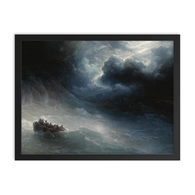 The Wrath of the Seas by Ivan Aivazovsky, 1886 framed print on a plain backdrop in size 18
