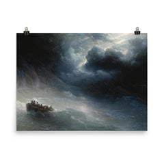 The Wrath of the Seas by Ivan Aivazovsky, 1886 poster on a plain backdrop in size 8"x10".