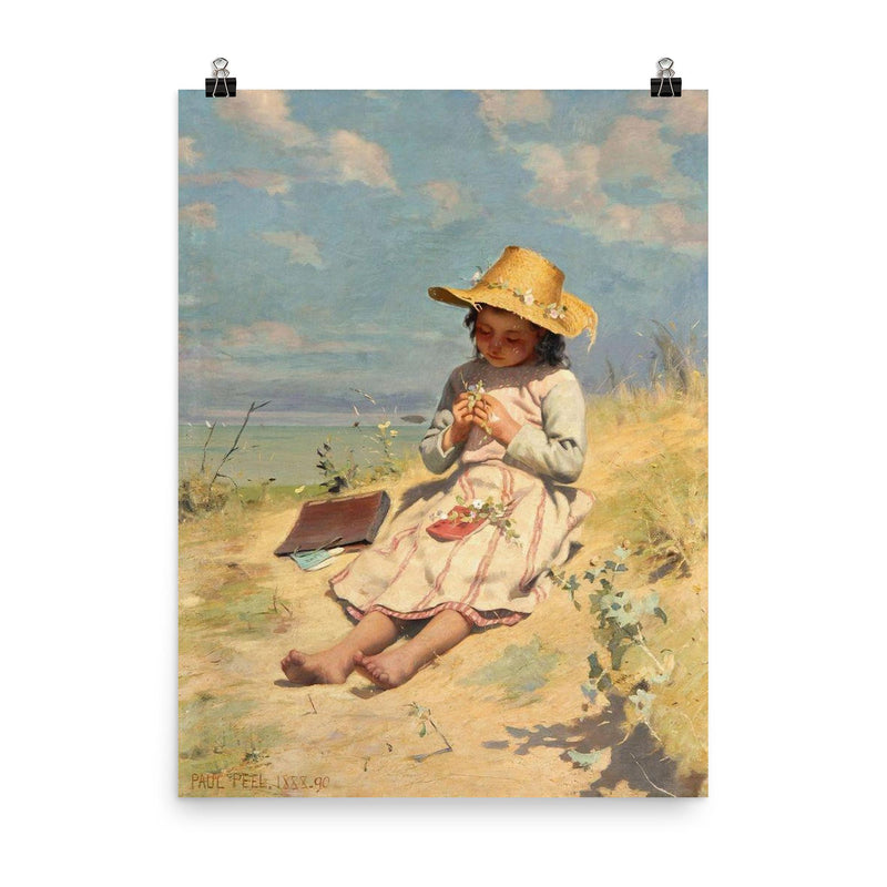 The Young Botanist by Paul Peel, 1888-1890 poster on a plain backdrop in size 8