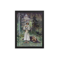 The Youth of St Sergius by Mikhail Nesterov framed print on a plain backdrop in size 12"x16".