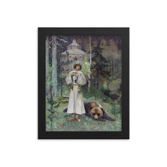 The Youth of St Sergius by Mikhail Nesterov framed print on a plain backdrop in size 8"x10".