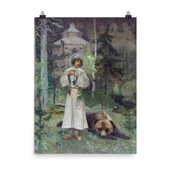 The Youth of St Sergius by Mikhail Nesterov poster on a plain backdrop in size 8"x10".