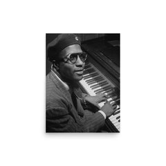 Thelonious Monk poster on a plain backdrop in size 12"x16".