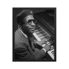 Thelonius Monk framed print on a plain backdrop in size 16"x20".