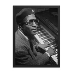 Thelonius Monk framed print on a plain backdrop in size 18"x24".