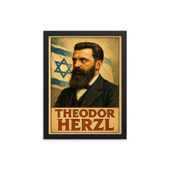 Theodor Herzl framed print on a plain backdrop in size 12"x16".