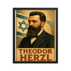 Theodor Herzl framed print on a plain backdrop in size 16"x20".