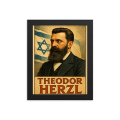 Theodor Herzl framed print on a plain backdrop in size 8"x10".