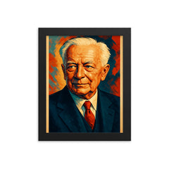 Theodor Heuss framed print on a plain backdrop in size 8"x10".