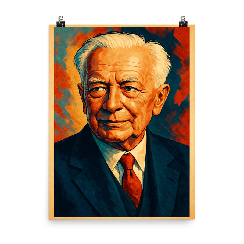 Theodor Heuss poster on a plain backdrop in size 8