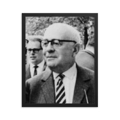 Theodor W Adorno framed print on a plain backdrop in size 16"x20".