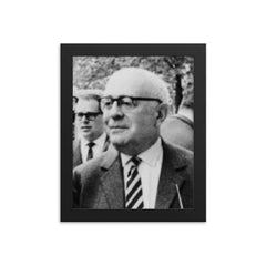 Theodor W Adorno framed print on a plain backdrop in size 8"x10".