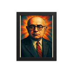 Theodor W Adorno framed print on a plain backdrop in size 8"x10".