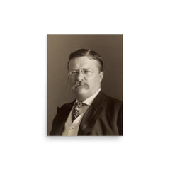 Theodore Roosevelt poster on a plain backdrop in size 12"x16".