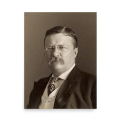 Theodore Roosevelt poster on a plain backdrop in size 18"x24".