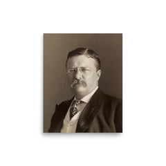 Theodore Roosevelt poster on a plain backdrop in size 8"x10".