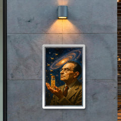 Theodosius Dobzhansky holding fruit flies to cosmos poster 2
