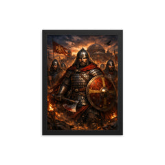 Theodosius' Varangian Guard in lamellar twilight framed print on a plain backdrop in size 12"x16".