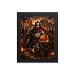 Theodosius' Varangian Guard in lamellar twilight framed print on a plain backdrop in size 8"x10".