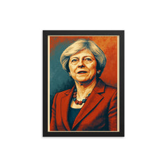 Theresa May framed print on a plain backdrop in size 12"x16".