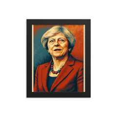 Theresa May framed print on a plain backdrop in size 8"x10".