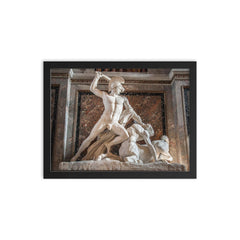 Theseus Fighting the Centaur by Antonio Canova, 1804–1819 framed print on a plain backdrop in size 12"x16".
