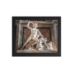 Theseus Fighting the Centaur by Antonio Canova, 1804–1819 framed print on a plain backdrop in size 8"x10".