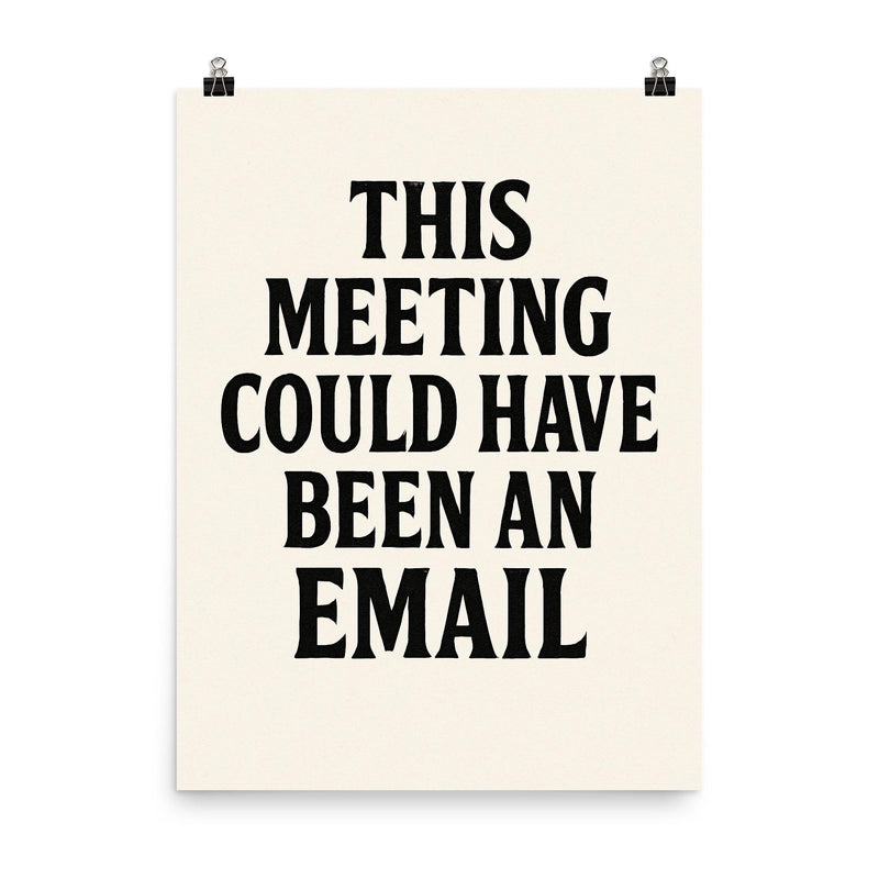 This meeting could have been an email poster on a plain backdrop in size 8