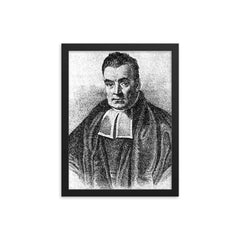 Thomas Bayes framed print on a plain backdrop in size 12"x16".