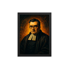 Thomas Bayes framed print on a plain backdrop in size 12"x16".