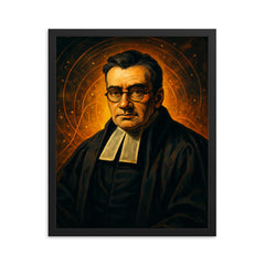 Thomas Bayes framed print on a plain backdrop in size 16"x20".