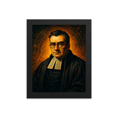 Thomas Bayes framed print on a plain backdrop in size 8"x10".