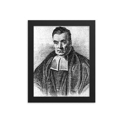 Thomas Bayes framed print on a plain backdrop in size 8"x10".