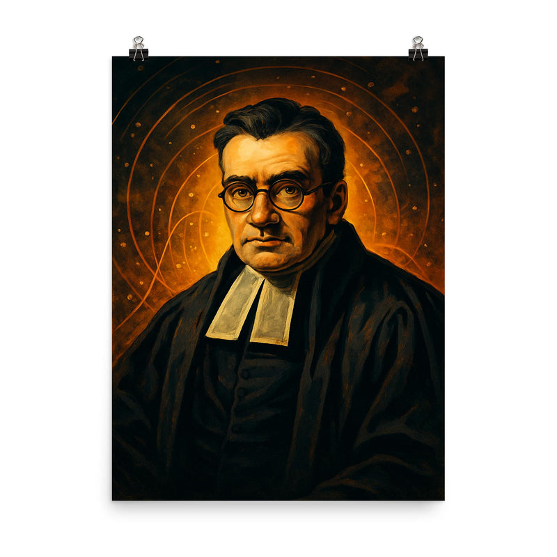 Thomas Bayes poster on a plain backdrop in size 8