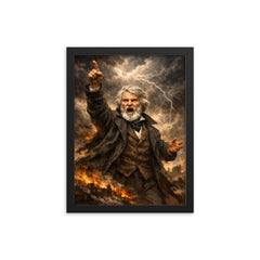 Thomas Carlyle thunderous prophet pose framed print on a plain backdrop in size 12"x16".