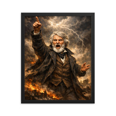 Thomas Carlyle thunderous prophet pose framed print on a plain backdrop in size 16"x20".