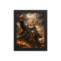 Thomas Carlyle thunderous prophet pose framed print on a plain backdrop in size 8"x10".