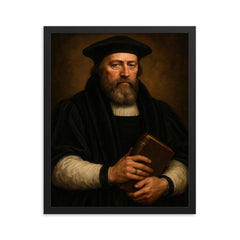Thomas Cranmer framed print on a plain backdrop in size 16"x20".