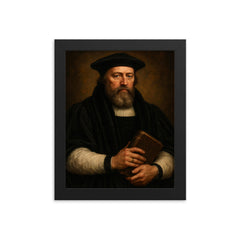 Thomas Cranmer framed print on a plain backdrop in size 8"x10".