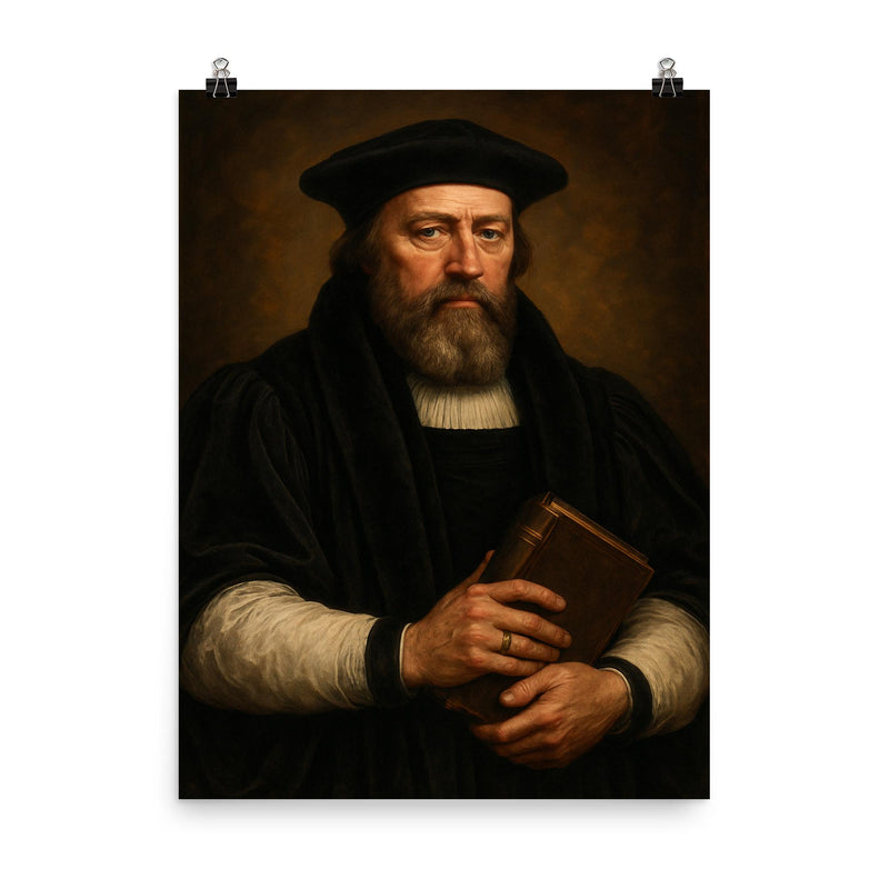 Thomas Cranmer poster on a plain backdrop in size 8