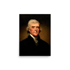 Thomas Jefferson poster on a plain backdrop in size 12"x16".