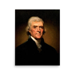 Thomas Jefferson poster on a plain backdrop in size 16"x20".