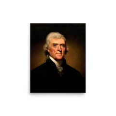 Thomas Jefferson poster on a plain backdrop in size 8"x10".