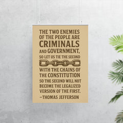 Thomas Jefferson quote about the two enemies of the people poster 7