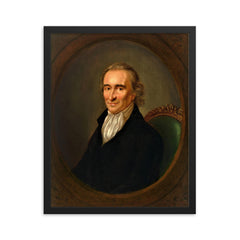 Thomas Paine framed print on a plain backdrop in size 16"x20".