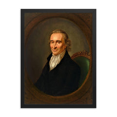 Thomas Paine framed print on a plain backdrop in size 18"x24".