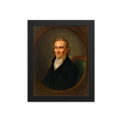 Thomas Paine framed print on a plain backdrop in size 8"x10".