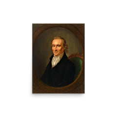 Thomas Paine poster on a plain backdrop in size 12"x16".