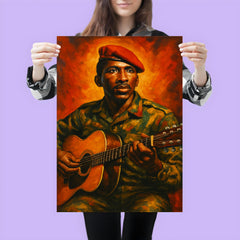 Thomas Sankara guitar and beret poster 3